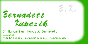 bernadett kupcsik business card